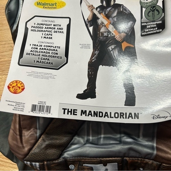 Star Wars Mandalorian Costume NEW Small 4-6 Disney Jumpsuit Halloween Mask Cape - Picture 5 of 7